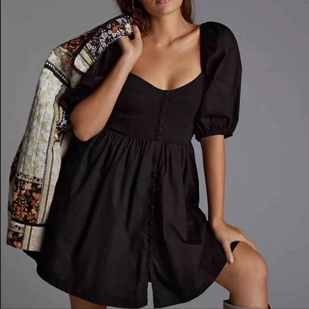 maeve anthropologie mini puff sleeve dress